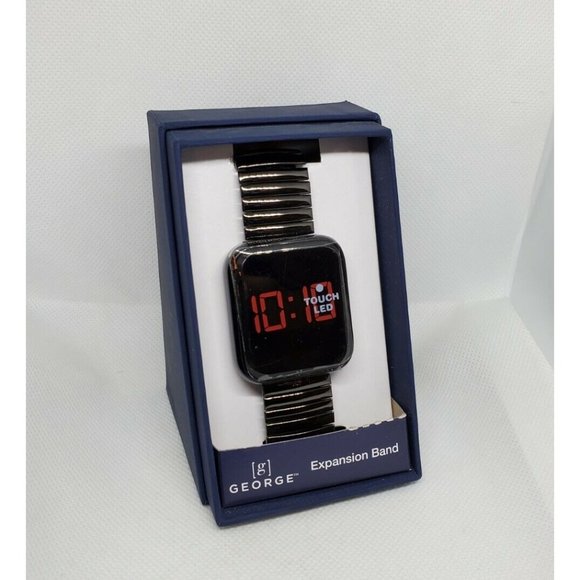 George Expansion Band Touch LED Black Stretch Wrist Watch - Picture 1 of 8